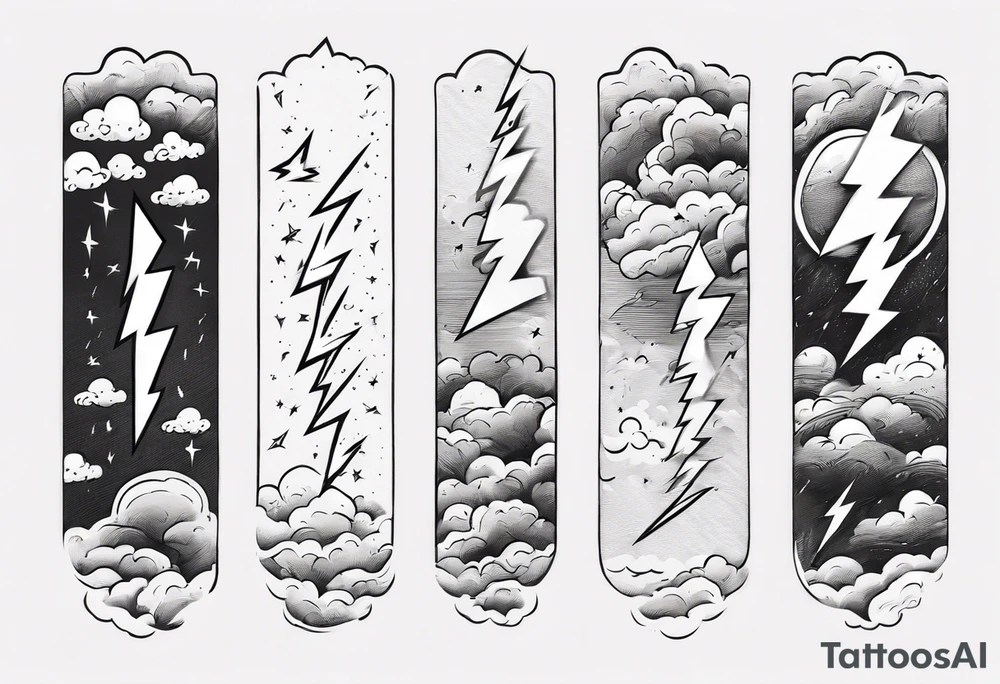 forearm sleeve lightning and clouds pattern tattoo idea forearm sleeve lightning and clouds pattern tattoo idea
