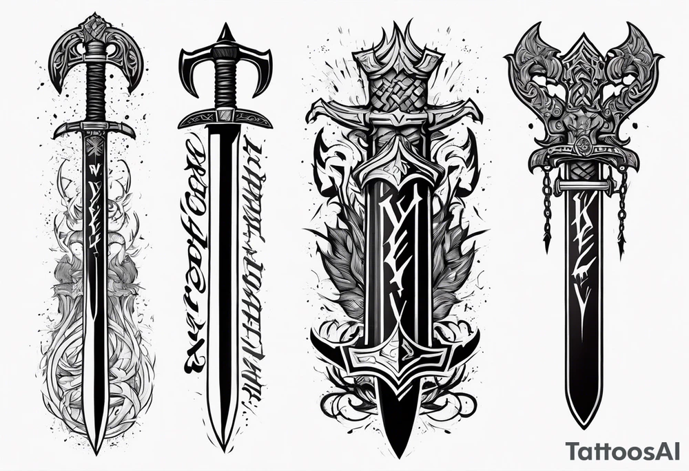 valhalla wounded sword berserker tattoo idea