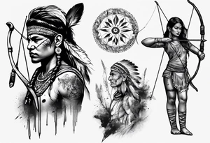 indian archer realism tattoo idea