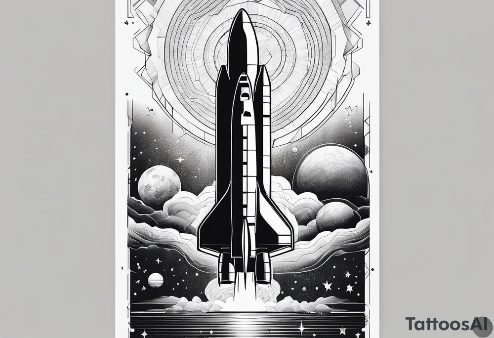 hexagon pattern solar system vertically aligned with a space shuttle tattoo idea hexagon pattern solar system vertically aligned with a space shuttle tattoo idea