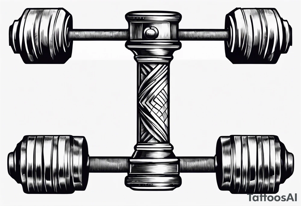 A hammer and a barbell tattoo idea
