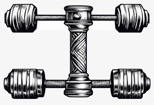 A hammer and a barbell tattoo idea
