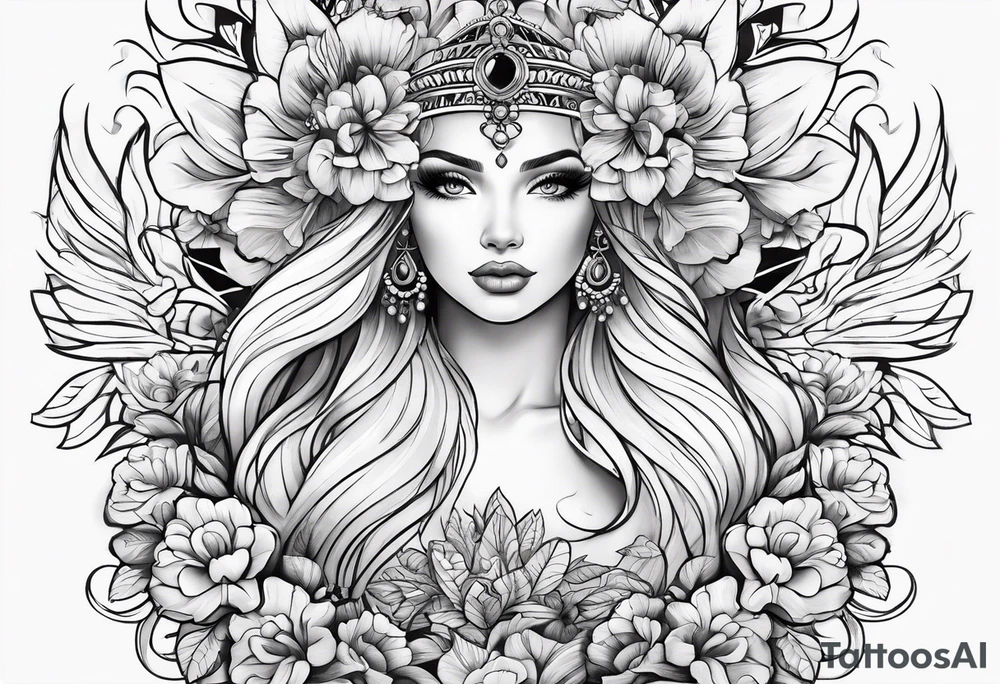 Girly fine line tattoo idea