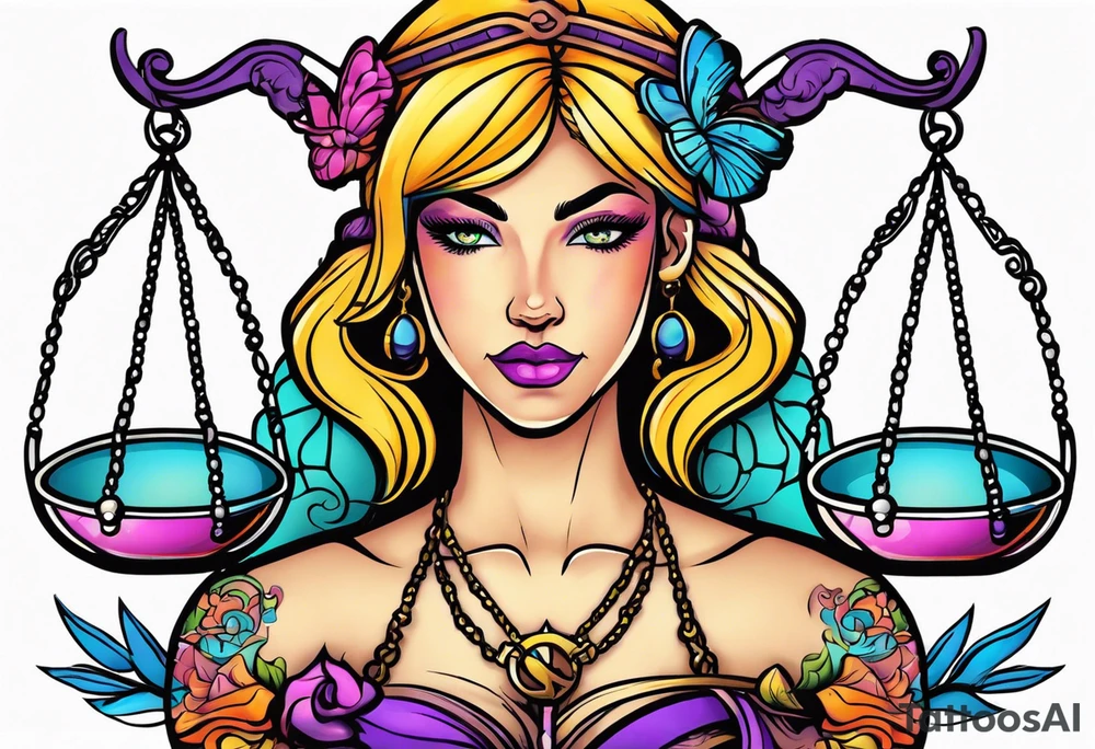 male scorpio, female Sagittarius, libra scales tattoo idea