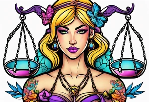male scorpio, female Sagittarius, libra scales tattoo idea