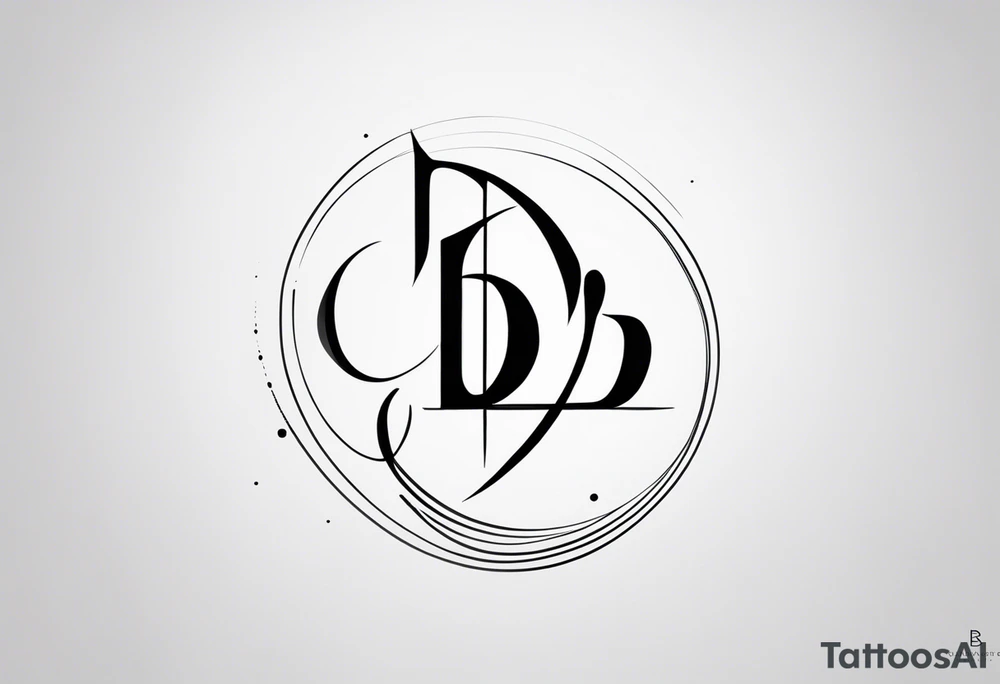 Minimalist tattoo design featuring the symbolic integration of the letters 'B' and 'E' with a focus on black line art. The design should be abstract and elegant, with the possibility of the letters forming the word 'BE' subtly or symbolically, but not necessarily. The lines should be clean and fluid, potentially incorporating geometric elements or flowing patterns that represent the connection between the letters. The overall aesthetic should be modern, refined, and meaningful, with a strong emphasis on simplicity and artistic expression. tattoo idea