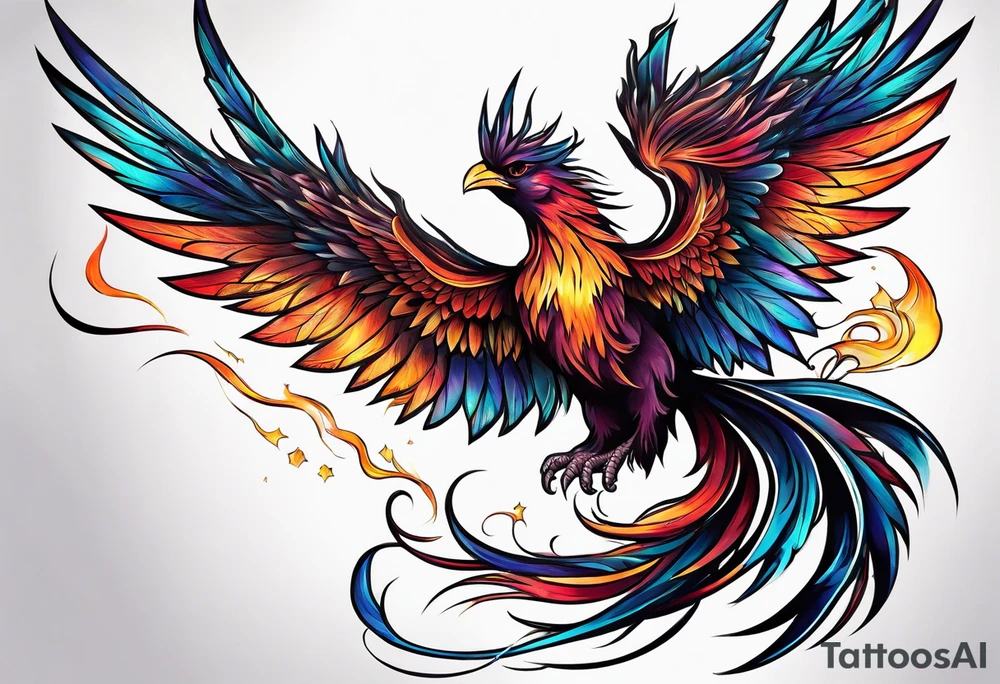 a pheonix raising from the ashes tattoo idea