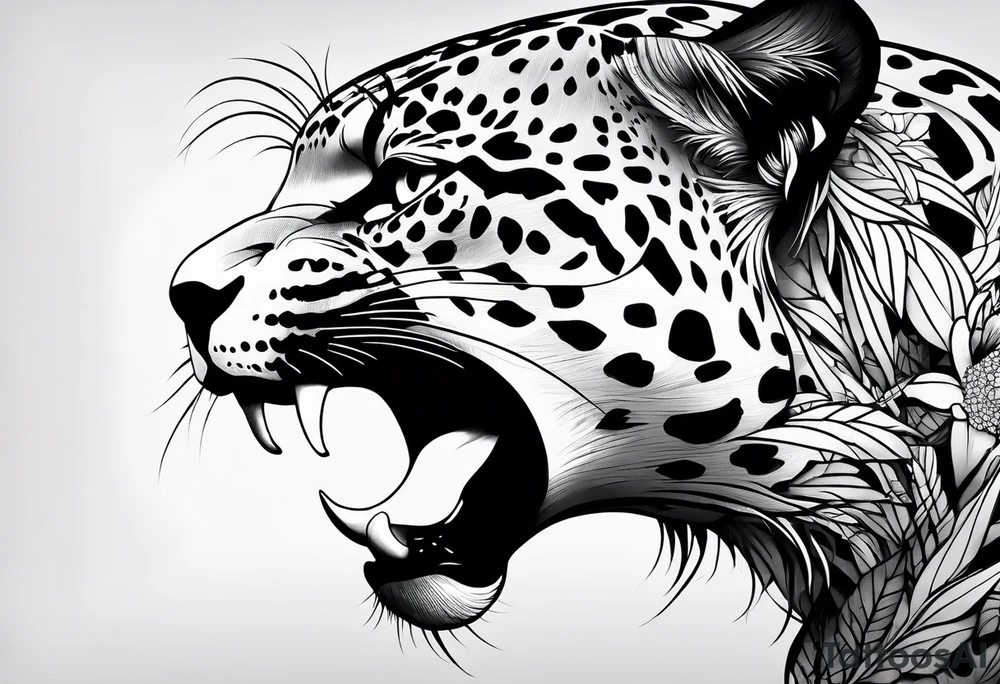 Side view of Jaguar tattoo idea