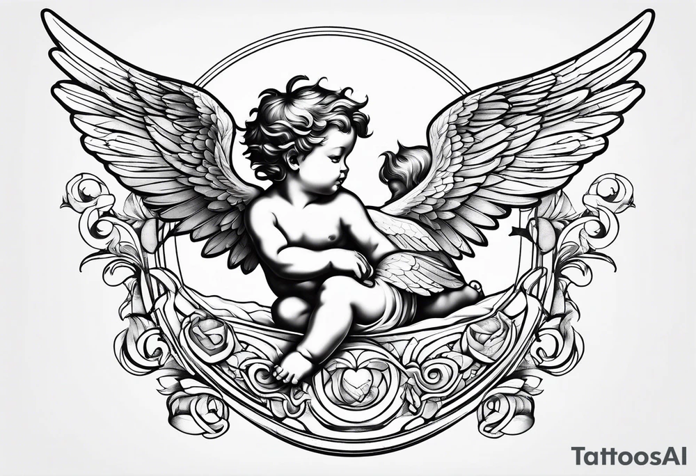 Cherub flying tattoo idea