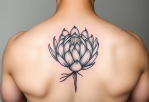 Blooming protea flower tattoo idea