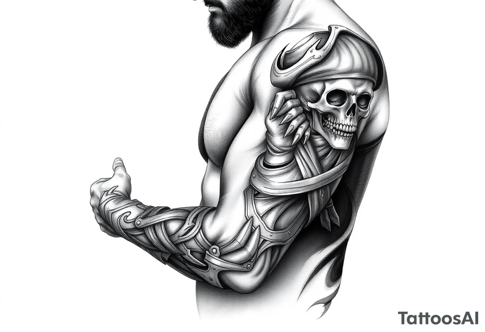 pirate theme sleeve tattoo idea