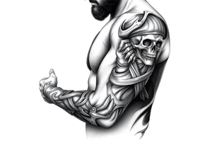 pirate theme sleeve tattoo idea
