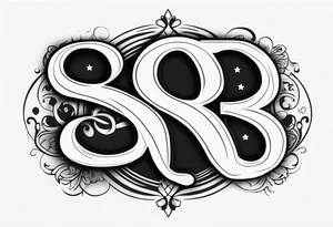 Infinity symbol, containing the letters "D3" and "SJ" tattoo idea
