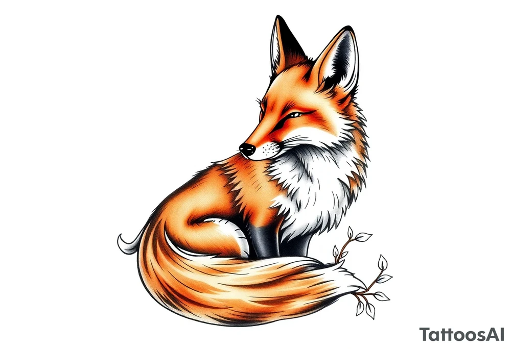 adult fox tattoo idea