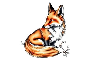 adult fox tattoo idea