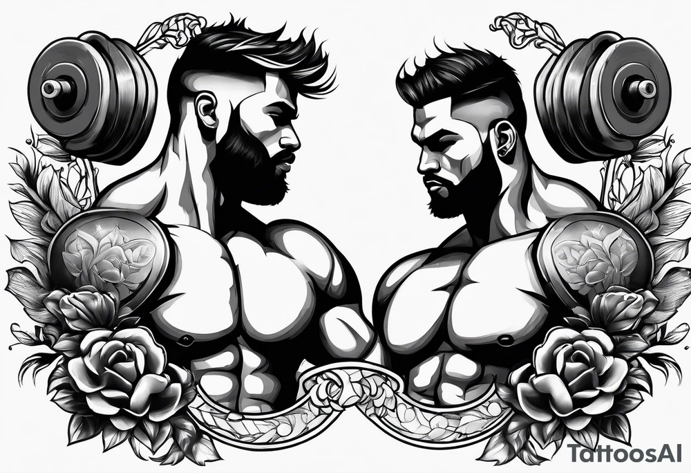 Weight lifting and boxing tattoo idea