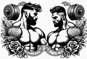 Weight lifting and boxing tattoo idea