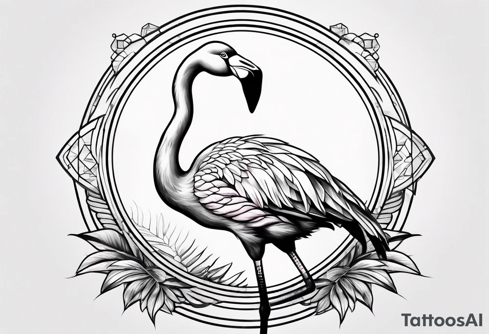 cute flamingo tattoo idea