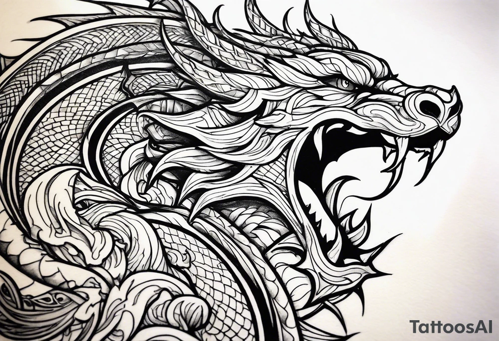 roaring dragons tattoo idea