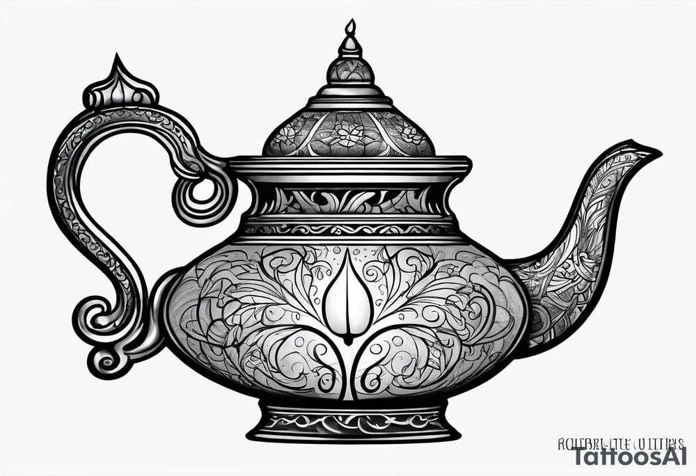 simple magic lamp tattoo idea