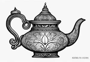 simple magic lamp tattoo idea
