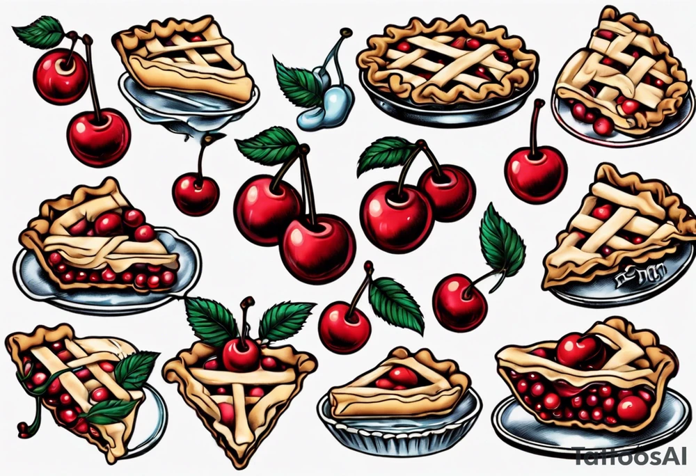 piece of cherry pie tattoo idea