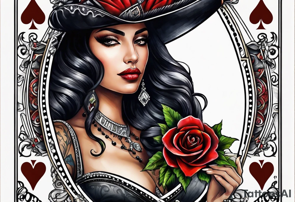 Queen of Spades, Latina, in Framed, Spades with "Q" centered tattoo idea