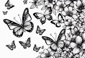 tiny butterflies trailing tattoo idea
