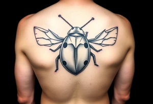 Ladybug wearing armor tattoo idea