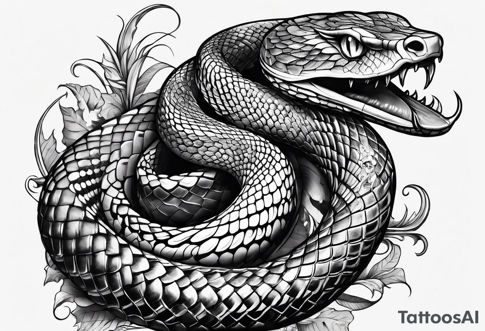 snake with dagger tattoo idea
