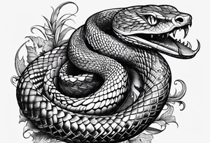 snake with dagger tattoo idea