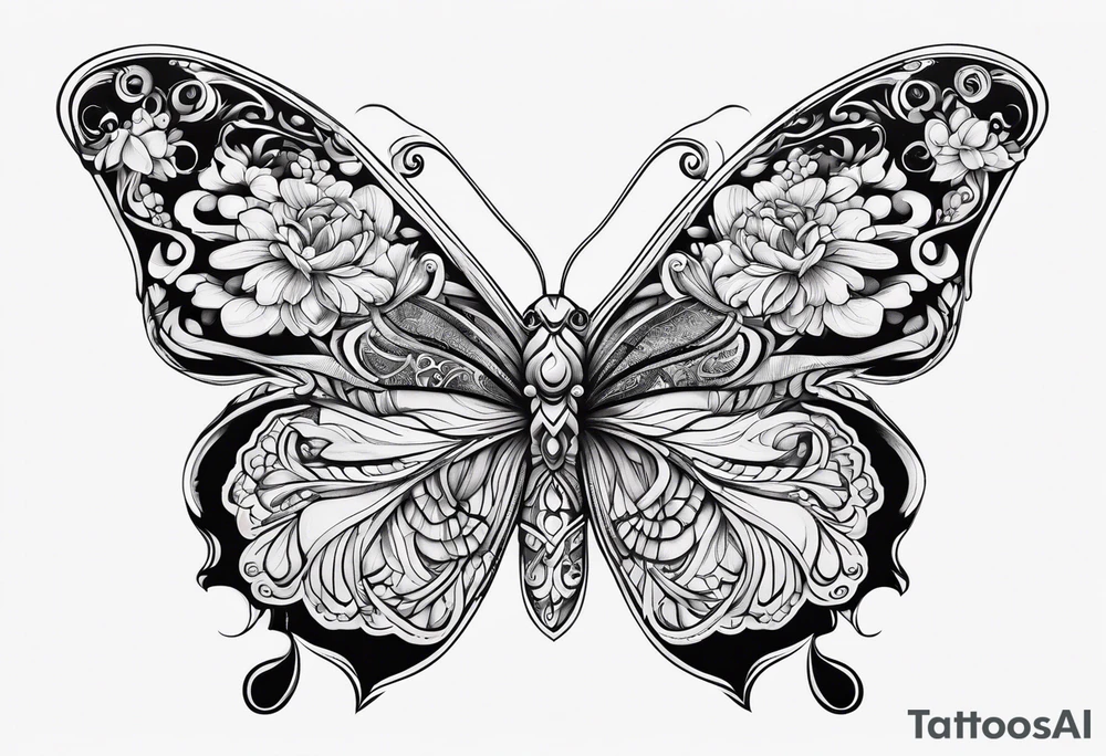 Girly fine line tattoo idea