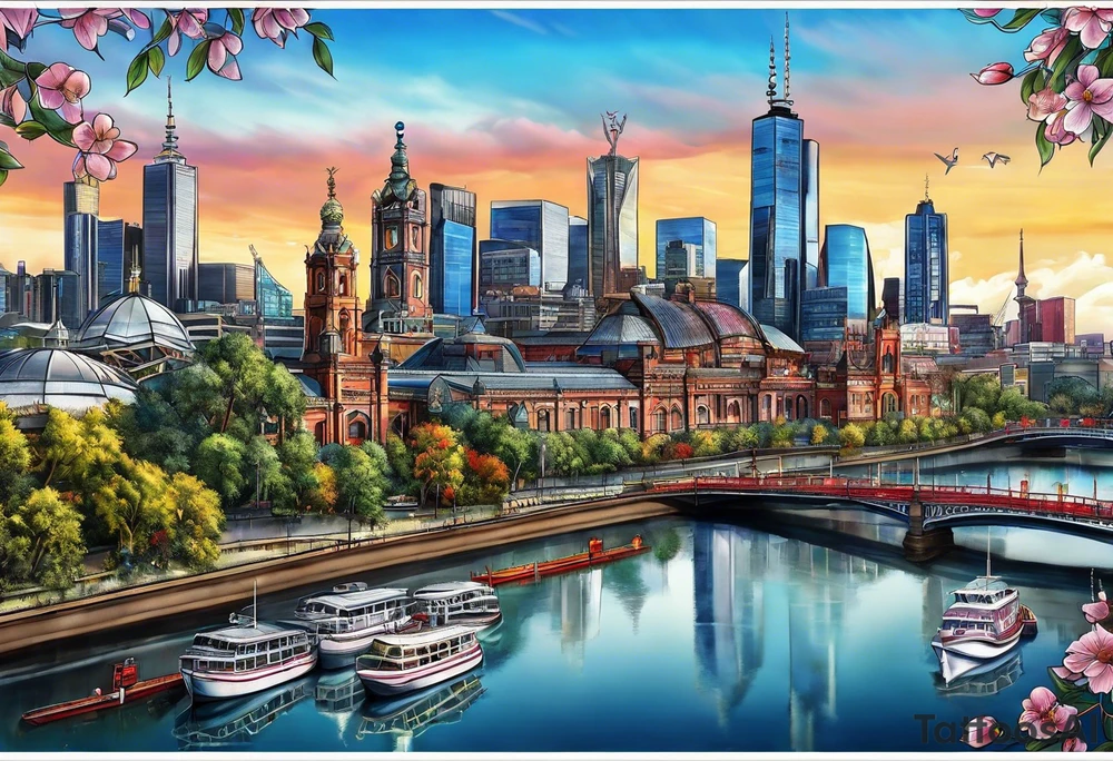 Melbourne Skyline tattoo idea