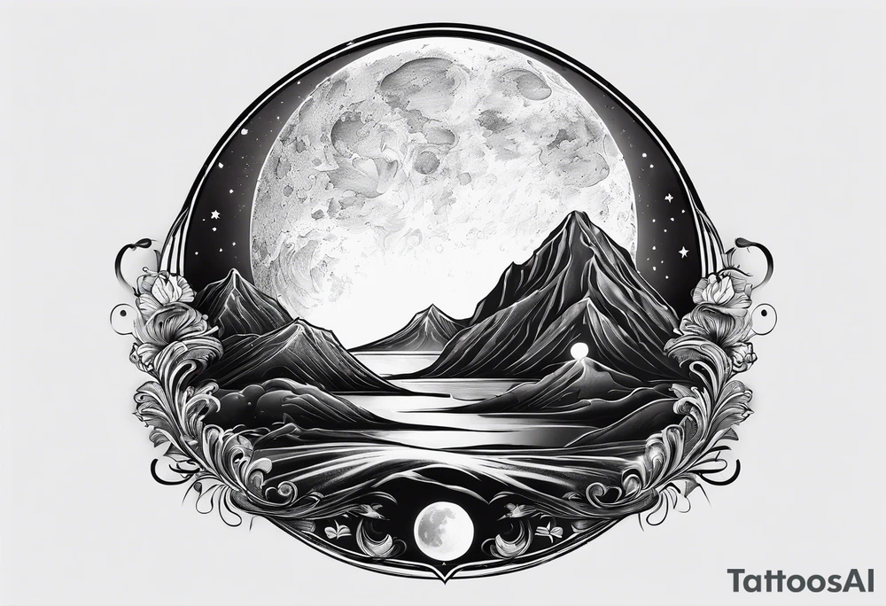 Moon by itself tattoo idea