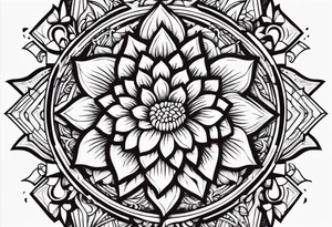 let god with the d red ink with a flower behind it tattoo idea