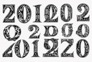 Combine the numbers 20 and 21 roman letter tattoo idea