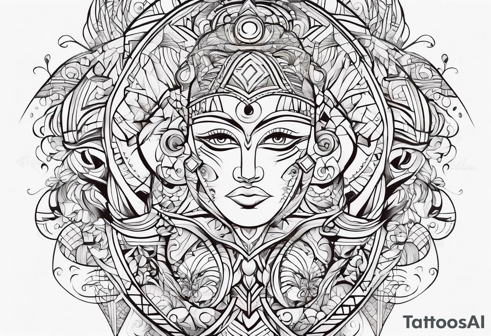abstract line artwork tattoo idea