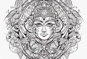 abstract line artwork tattoo idea