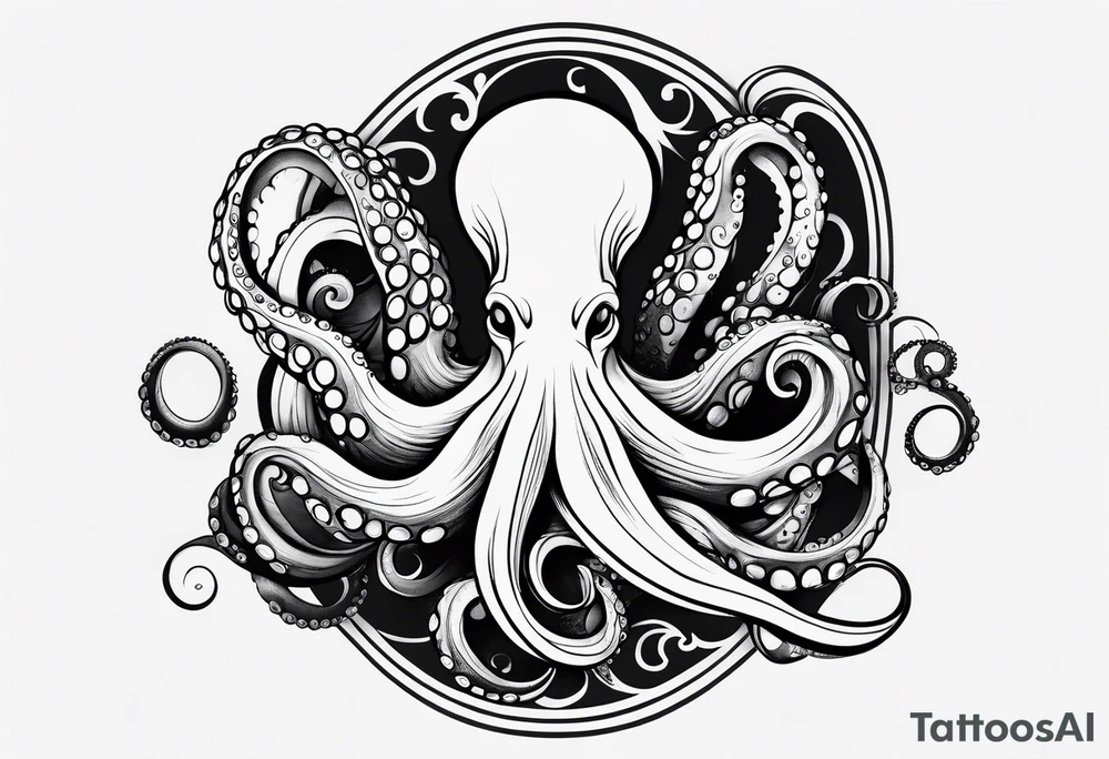 Octopus peaceful waves tattoo idea