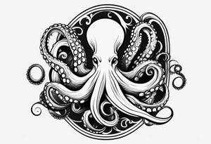 Octopus peaceful waves tattoo idea