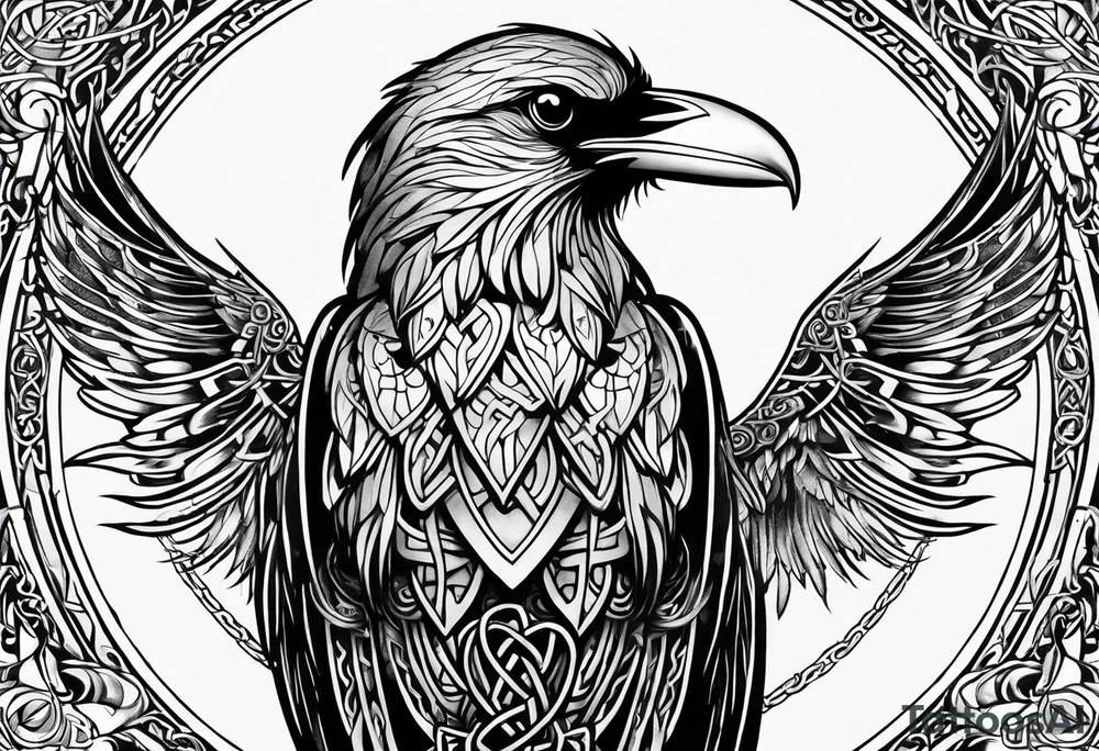 celtic raven tattoo idea