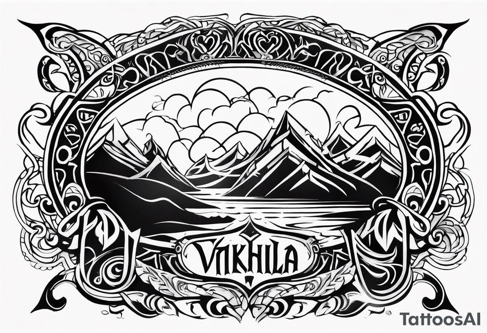 Valhalla viking gods tattoo idea