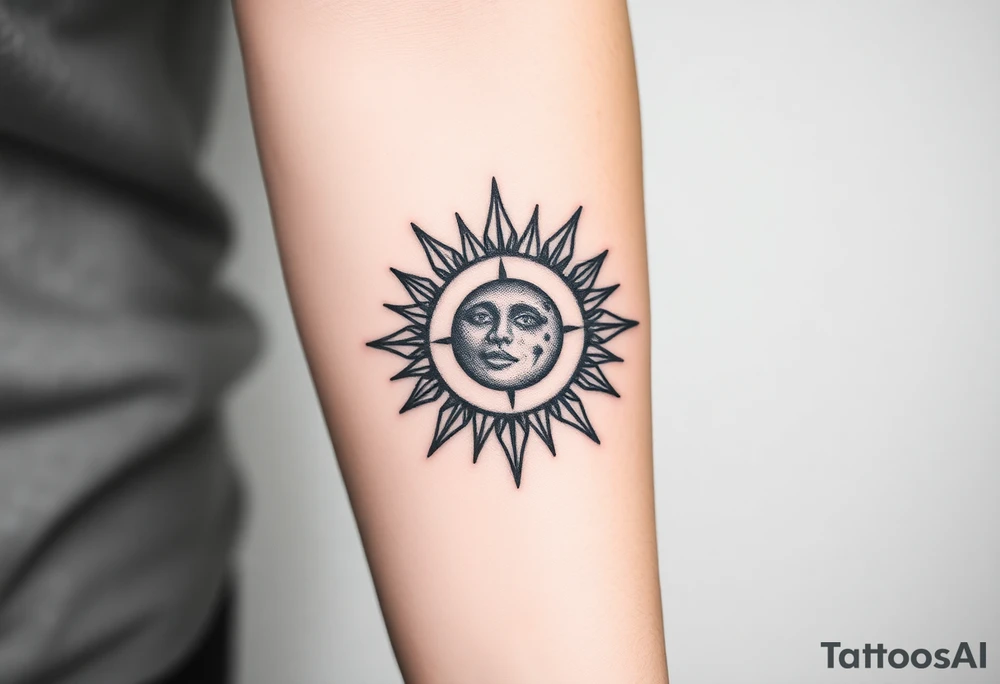 Sun and moon tattoo idea