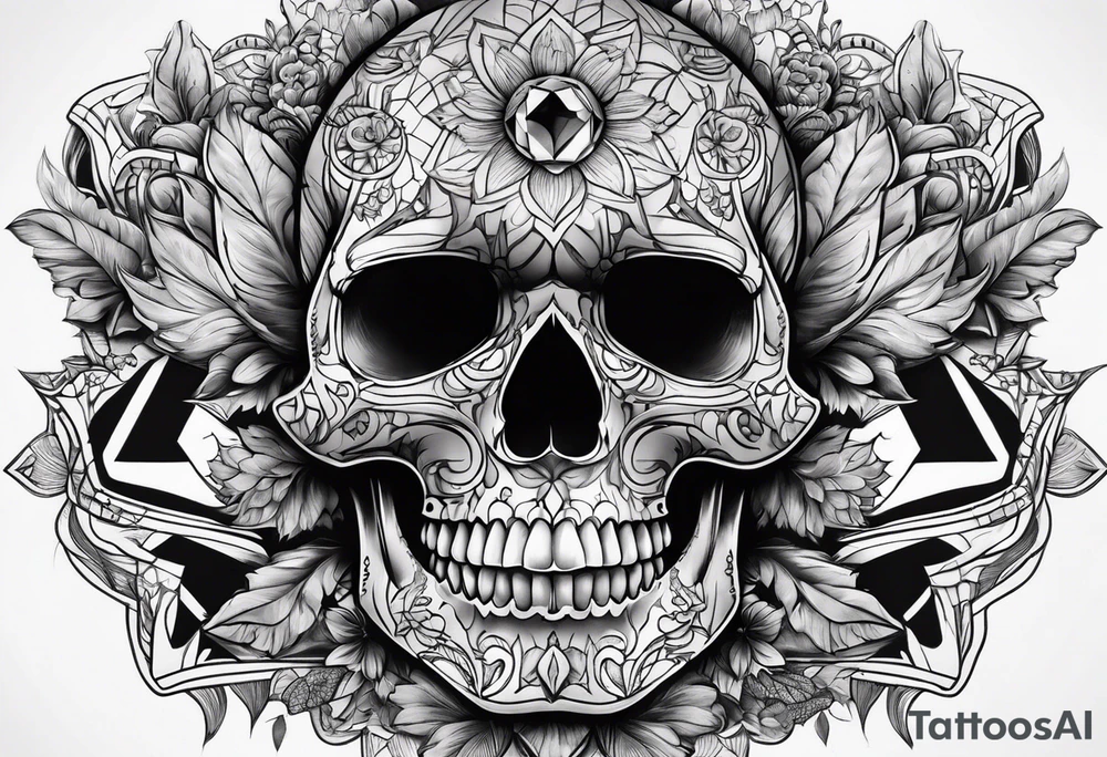Diamond skull tattoo idea