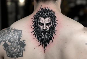 Hades stone portrait Greek mythology tattoo idea