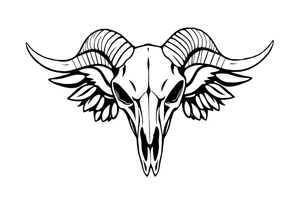 goat skull odd crying angel un tattoo idea