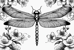 dragon fly with cherry blossoms tattoo idea