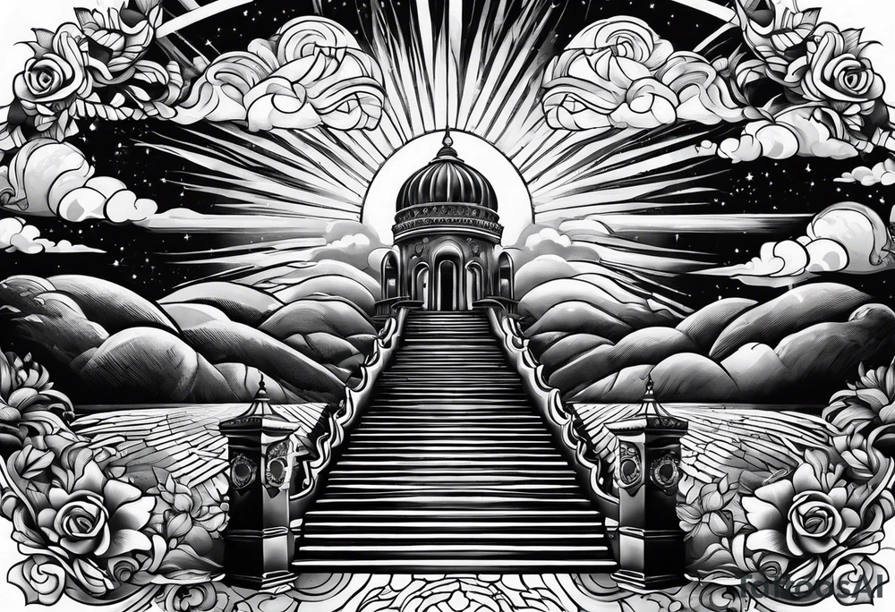 stairway to heaven sunrays tattoo idea