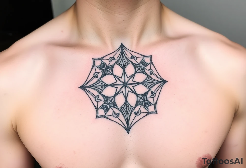 Four elements geometric tattoo idea