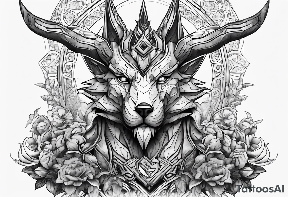 Alakazam statue tattoo idea